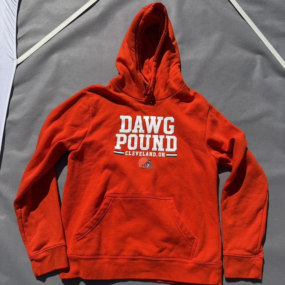 Fanatics Pullover Hoodie Mens Medium Orange Good Cleveland Browns Dawg Pound